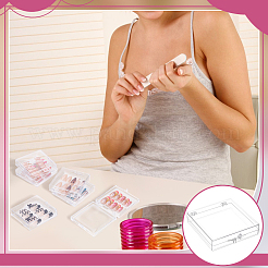 40Pcs Square Plastic Storage Boxes with 4 Sheets Double Sided Adhesive Glue Sticky Tape&nbsp;CON-UN0001-06