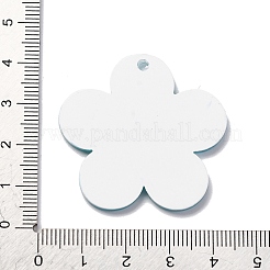 アクリルパーツ  グリッターパウダー付き  笑顔の花  ライトブルー  38x39x2mm  穴：2.2mm&nbsp;OACR-Q055-01A