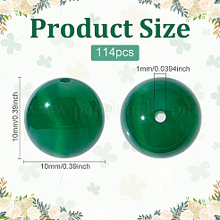 114Pcs Natural Green Onyx Agate(Dyed & Heated) Beads&nbsp;G-PH0002-83
