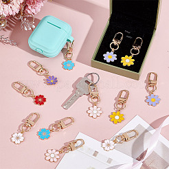 27Pcs 9 Styles Daisy Alloy Enamel Pendant Decoration&nbsp;HJEW-NB00269