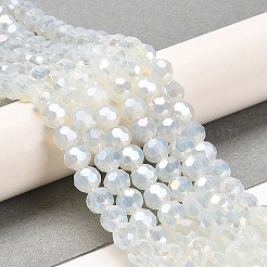 模造翡翠ガラスビーズスタンド  腹部の色  ファセット（32ファセット）  ラウンド  透明  6x5.5mm  穴：1.2mm  約91~93個/連  19.57~50.6インチ（49.7~50.6cm）&nbsp;LS-EGLA-A035-J6mm-B06