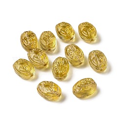 透明なスプレー塗装ガラスビーズ  オーバル  ミックスカラー  11x8x6mm  穴：1mm&nbsp;X-GLAA-I050-07