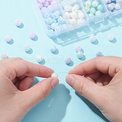 250 個 10 色虹色メッキアクリルビーズ  ラウンド  ミックスカラー  8mm  穴：1.8mm  25個/カラー&nbsp;MACR-CJ0001-66-1