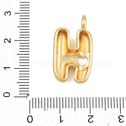 真鍮チャーム  パールピンクエナメル付き  ハートのチャームが付いた手紙  カドミウムフリー＆鉛フリー  ラックめっき  長持ちメッキ  18KGP本金メッキ  文字h  24.5x13.5x6.5mm  穴：3mm&nbsp;KK-CBA3FD6-07H-G