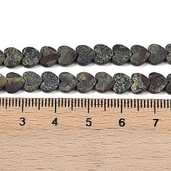 天然石ドラゴンブラッドビーズ連売り  艶消し  ハート  6x6x2.5mm  穴：1mm  約69個/連  14.96''（38センチメートル）&nbsp;G-A272-A02-01