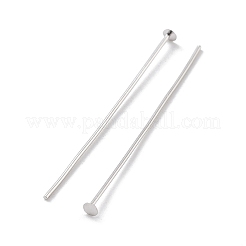 変色防止ロジウムメッキ スターリングシルバー フラットヘッドピン 925 個  プラチナ  22ゲージ  35x0.6mm  ヘッド：2mm&nbsp;STER-M117-03C-P