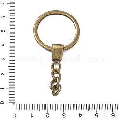 合金キーホルダークラスプ  鉄のパーツと  カーブチェーン付き  アンティークブロンズ  65.5mm&nbsp;FIND-C084-11AB