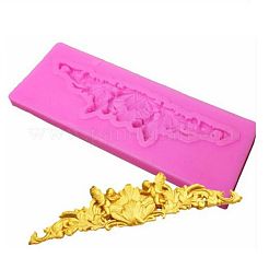 食品グレードのシリコンモールド  フォンダン型  DIYケーキデコレーション用  チョコレート  キャンディ  UVレジン＆エポキシ樹脂ジュエリー作り  ショッキングピンク  30x80x6mm&nbsp;DIY-L006-25