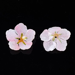 プラスチックビーズ  花  ピンク  20x21x5mm  穴：1.2mm&nbsp;KY-N015-024A-01