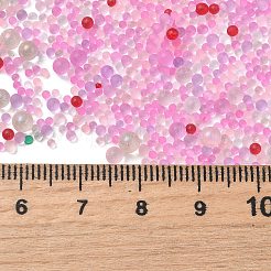 ガラスビーズ  ラウンド  穴がない  濃いピンク  3~4mm&nbsp;LS-GLAA-XCP0012-04C