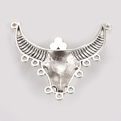 Bull/Ox Head Tibetan Style Alloy Chandelier Components Links&nbsp;PALLOY-J684-13AS-A