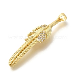 Rack Plating Brass Micro Pave Cubic Zirconia Pendants&nbsp;KK-Z086-52G-02