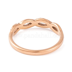 Infinity PVD Vacuum Plating 304 Stainless Steel with Clear Cubic Zirconia Finger Ring for Women&nbsp;RJEW-C086-02-RG
