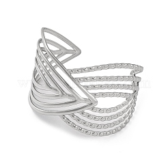 304ステンレススチール製シェブロンカフバングル（女性用）  ステンレス鋼色  1-3/4インチ（4.6cm）  内径：2-3/8インチ（5.9cm）&nbsp;BJEW-G729-02P