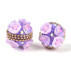 Handmade Polymer Clay Rhinestone Indonesia Beads&nbsp;CLAY-N015-07