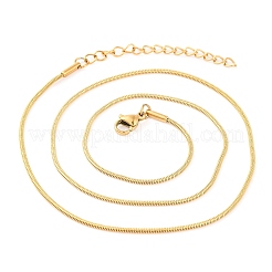 201 Stainless Steel Round Snake Chain Necklaces for Women&nbsp;NJEW-G140-06B-G-1