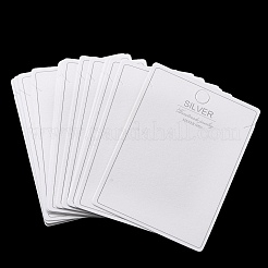 紙製ジュエリーネックレスディスプレイカード100枚  長方形  ホワイト  8x6x0.05cm  穴：0.5mm&nbsp;CDIS-NH0001-01C