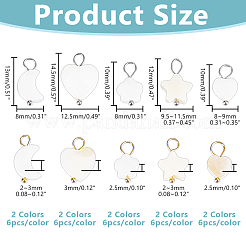 60Pcs 10 Styles Natural Freshwater Shell Pendants&nbsp;PALLOY-HY00106
