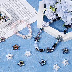 50Pcs 2 Colors Plating Acrylic Beads&nbsp;MACR-SC0001-59A