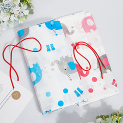 2Pcs 2 Colors Christmas Rectangle Plastic Elephant Print Gift Storage Big Bags&nbsp;ABAG-WH20010-07