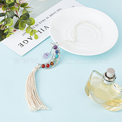 Alloy Moon Pendant Decoration&nbsp;HJEW-WH0043-22B