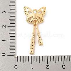 Brass Micro Pave Clear Cubic Zirconia Pendants&nbsp;KK-Z057-06G