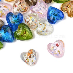 24Pcs 6 Colors Handmade Lampwork Silver Foil Glass Beads&nbsp;FOIL-FS0001-01