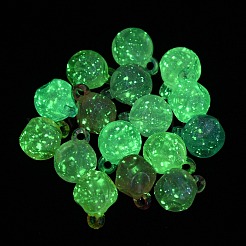 蓄光アクリルビーズ  グリッターペンダント  暗闇で光る  イチジク  ミックスカラー  19.5x15x15mm  穴：3mm  約265個/500g&nbsp;MACR-D024-29