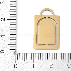 304ステンレスペンダント  長方形のチャーム  イオンプレーティング（ip）  18KGP本金メッキ  25x15x1.5mm  穴：3x6mm&nbsp;STAS-I325-016G