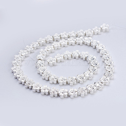 非磁性合成ヘマタイトビーズ連売り  滑らかな表面  ヒマワリ  銀メッキ  7.5x3mm  穴：1mm  約57~58個/連  15.9インチ（40.5cm）&nbsp;G-F539-B02