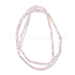 電気メッキガラスビーズセット  ABカラーメッキ  多面カット  コラム  パールピンク  4x2mm  穴：0.9mm  約100個/連  19.29''（49センチメートル）&nbsp;GLAA-P068-AB05