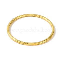 イオンプレーティング（IP）プレーン304ステンレススチールバングル女性用  ゴールドカラー  内径：2-3/8インチ（6.15cm）&nbsp;BJEW-B104-32A-G
