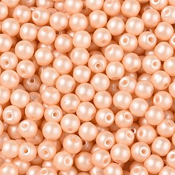 ガラスシードビーズ  不透明色  ラウンド  ライトサーモン  3.5~4x3~3.5mm  穴：0.8~0.9mm  約4500個/ポンド&nbsp;SEED-T007-01A