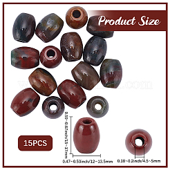 15Pcs Natural Indian Agate European Beads&nbsp;G-SP0001-46