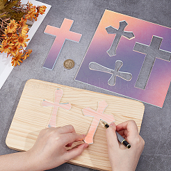 アクリルテンプレート  クロス  カラフル  21x21x4.5mm&nbsp;DIY-PH0034-67