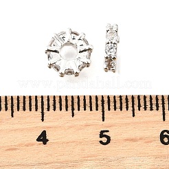 Flat Round Brass Micro Pave Cubic Zirconia Spacer Beads&nbsp;KK-L230-01P-02