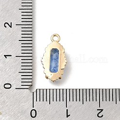 真鍮製ガラスチャーム  長方形チャーム  14KGP本金メッキ  多面カット  藤紫色  15x8x3.5mm  穴：1.4mm&nbsp;LS-KK-U061-10G-02