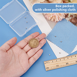 10Pcs Rhodium Plated 925 Sterling Silver Flat Round Crimp Beads&nbsp;STER-BC0002-69P