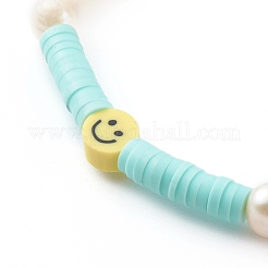 Handmade Polymer Clay Heishi Beaded Stretch Bracelets&nbsp;BJEW-JB06143-02