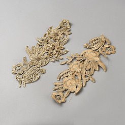 布製の衣類用パッチ  花  ダークカーキ  315x130x7.5mm&nbsp;PATC-WH20003-11