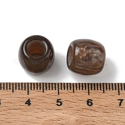 不透明樹脂ヨーロッパビーズ  大穴ビーズ  バレル  キャメル  12.5x11.5mm  穴：6mm&nbsp;RESI-F073-09