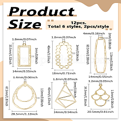 12Pcs 6 Styles Alloy Pendants&nbsp;FIND-LP0004-88