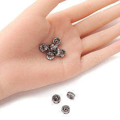 Brass Rhinestone Spacer Beads&nbsp;RB-YW0001-04D-01B