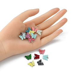 アクリルチャーム15個。  合金のパーツと  バタフライチャーム  プラチナ  13x14x3mm  穴：2mm&nbsp;MACR-YW0002-12P