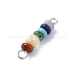 7 Chakra Gemstone Beaded Connector Charms&nbsp;PALLOY-JF02531-01