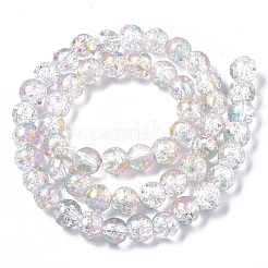 Transparent Spray Painted Crackle Glass Bead Strands&nbsp;GLAA-N035-03C-A07