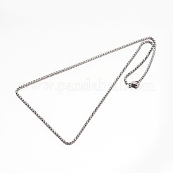 変色しにくい304ステンレススチールベネチアンチェーンネックレス  カニカン付き  ステンレス鋼色  17.7インチ（45cm）&nbsp;NJEW-E026-11P