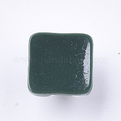 樹脂カボション  模造キャットアイ  四角をウェーブ  ミックスカラー  8x8x5mm&nbsp;X-RESI-S364-41B-M