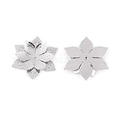 真鍮製ビーズキャップ  花  プラチナ  34.5x30x4~5mm  穴：0.9~1mm&nbsp;KK-N278-09P
