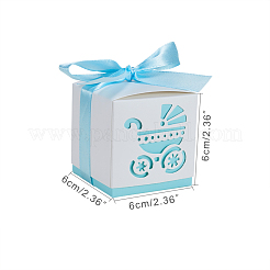 Hollow Stroller BB Car Carriage Candy Box wedding party gifts with Ribbons&nbsp;CON-BC0004-97D